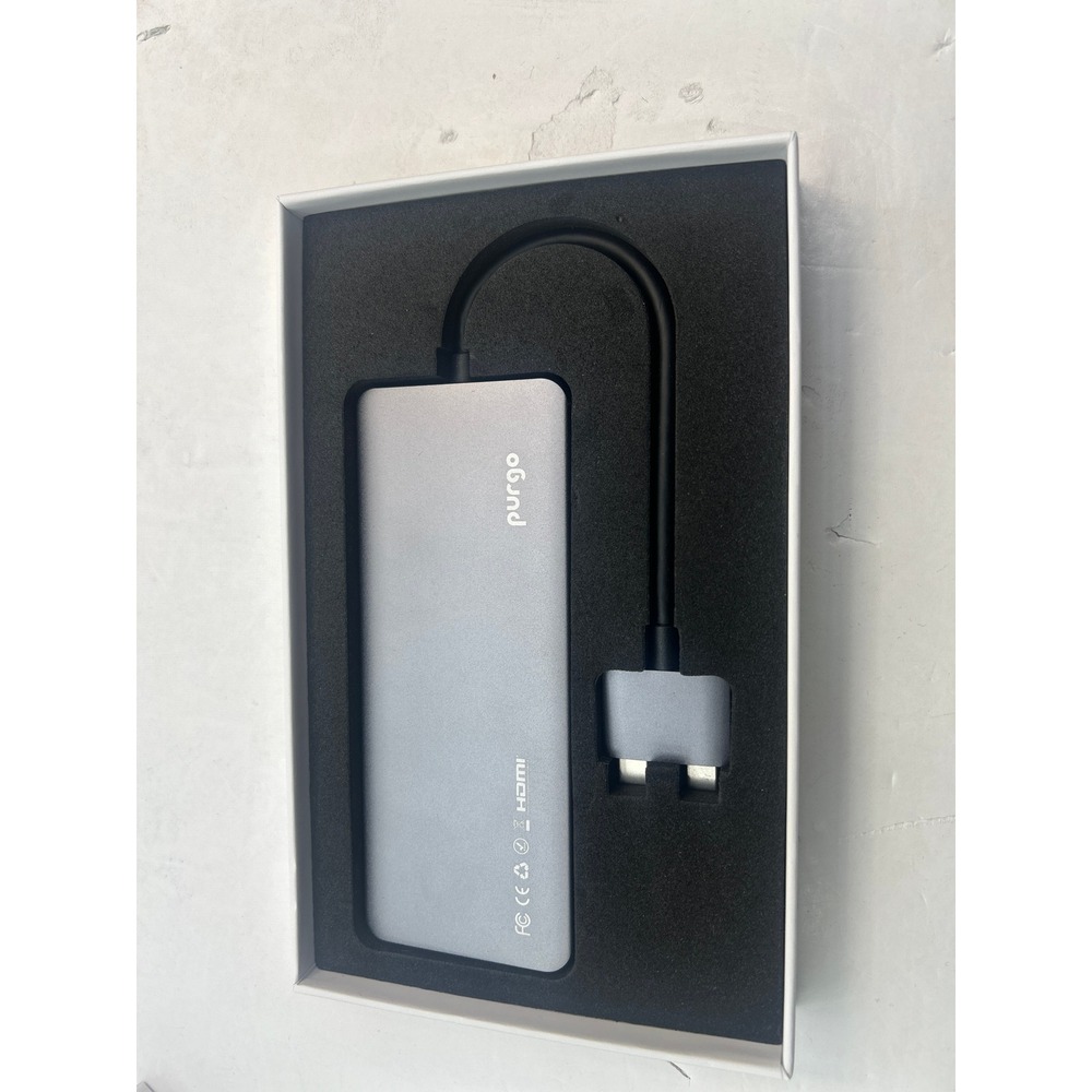Purgo 12-in-2 Dual USB-C Multimedia Adapter MacBook Space Gray